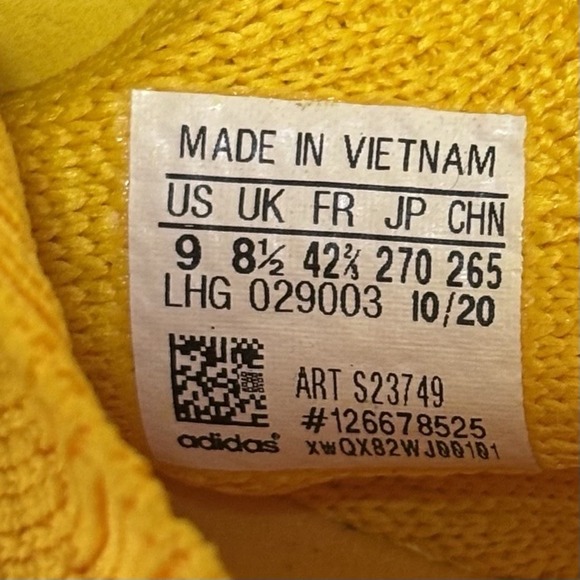 Adidas NMD_R1 Shoes Sneakers Primeknit PK Boost EQT Yellow Black Men's 9 S23749 - Picture 9 of 11